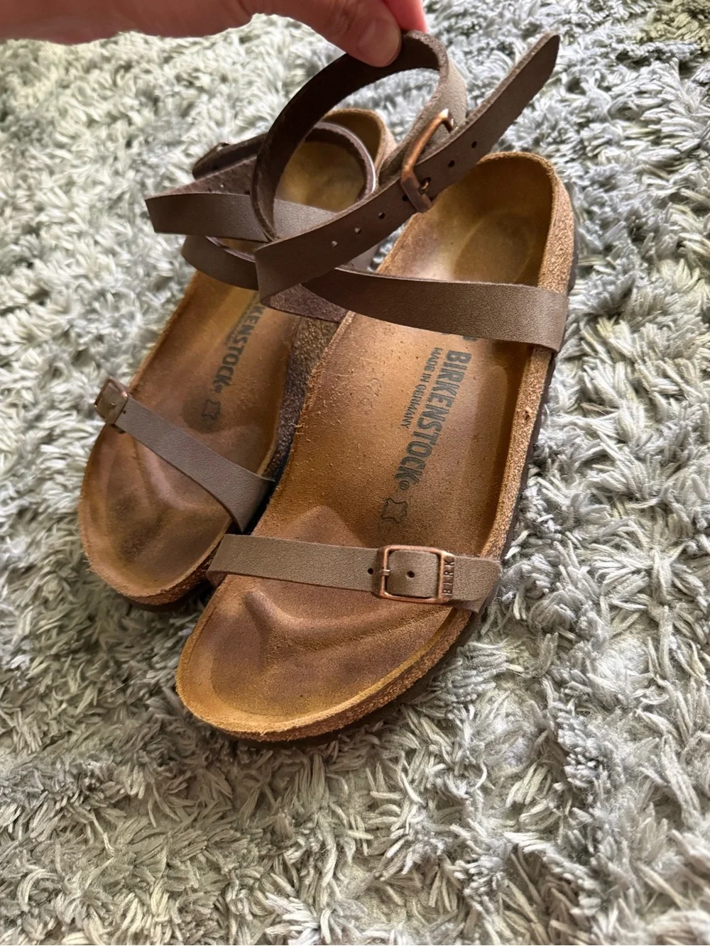 Birkenstock Brown Leather Ankle-Strap Sandals